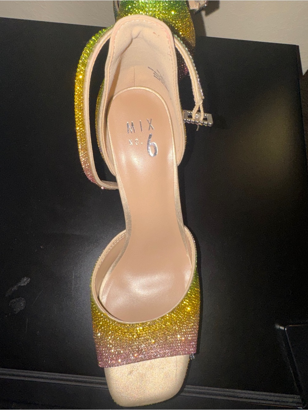 Rhinestone Gradient Platform Heels - Multi-Color - Picture 2 of 4